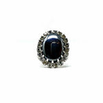 Emmons Silver-tone Oval Statement Hematite Ring - Article Consignment