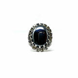 Emmons Silver-tone Oval Statement Hematite Ring - Article Consignment