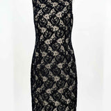 David Meister Size 8 Black sheath Lace Dress - Article Consignment