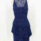 Women's Navy Short Lace Layered Size S/m Dress - Article Consignment