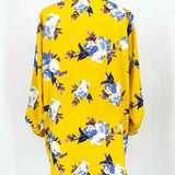 Gibson Women's Yellow Print Blouse Floral Size XS Long Sleeve - Article Consignment