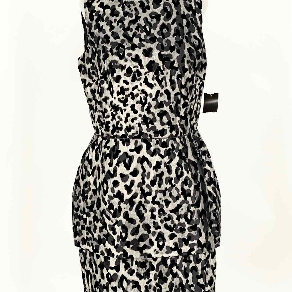 DOLCE & GABBANA Women's Silver/Black sheath Leopard Peplum Size 44/8 Dress - Article Consignment