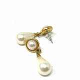 Napier Gold-tone Drop Faux Pearl Earrings - Article Consignment