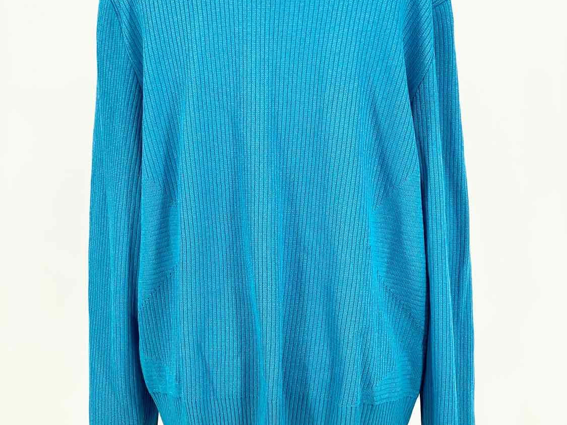 ST. JOHN Size XL Aqua Knit Cardigan - Article Consignment