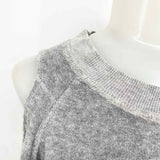 TYLER JACOBS Feel the Piece Women's Gray cold shoulder script XS/s Long Sleeve - Article Consignment