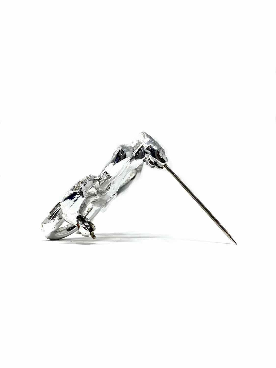 Weiss Silver Bow Rhinestone Brooch - Article Consignment
