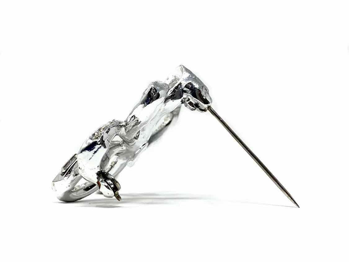 Weiss Silver Bow Rhinestone Brooch - Article Consignment