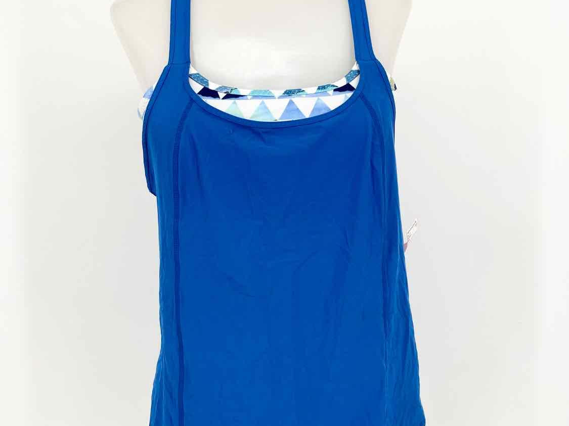 Prana Women's Blue/White Tank Layered Size S Sleeveless - Article Consignment