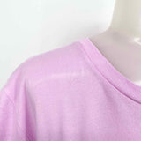 Clare V. Women's Pink T-shirt script Size L Short Sleeve Top - Article Consignment