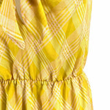 Joie Size M Chartreuse Sleeveless Silk Plaid Dress - Article Consignment