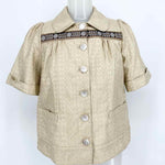 See By Chloe Women's Gold Bolero Shimmer Size S Jacket - Article Consignment