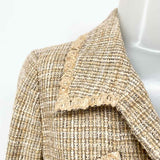 Chanel Women's Beige Linen Blend Tweed Size 36/4 Blazer - Article Consignment