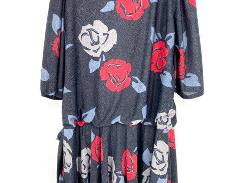Riccardo Navy/Red 3/4 Sleeve Recently Reduced Size L Dress - Article Consignment