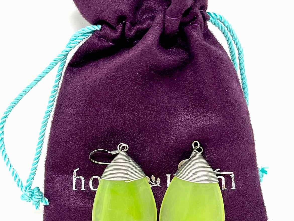 Holly Yashi Stone Lime Green Dangle Earrings - Article Consignment