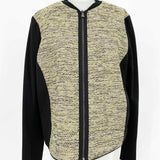 T Tahari Women's Green/Black Zip Tweed Business Casual Size 12 Jacket - Article Consignment