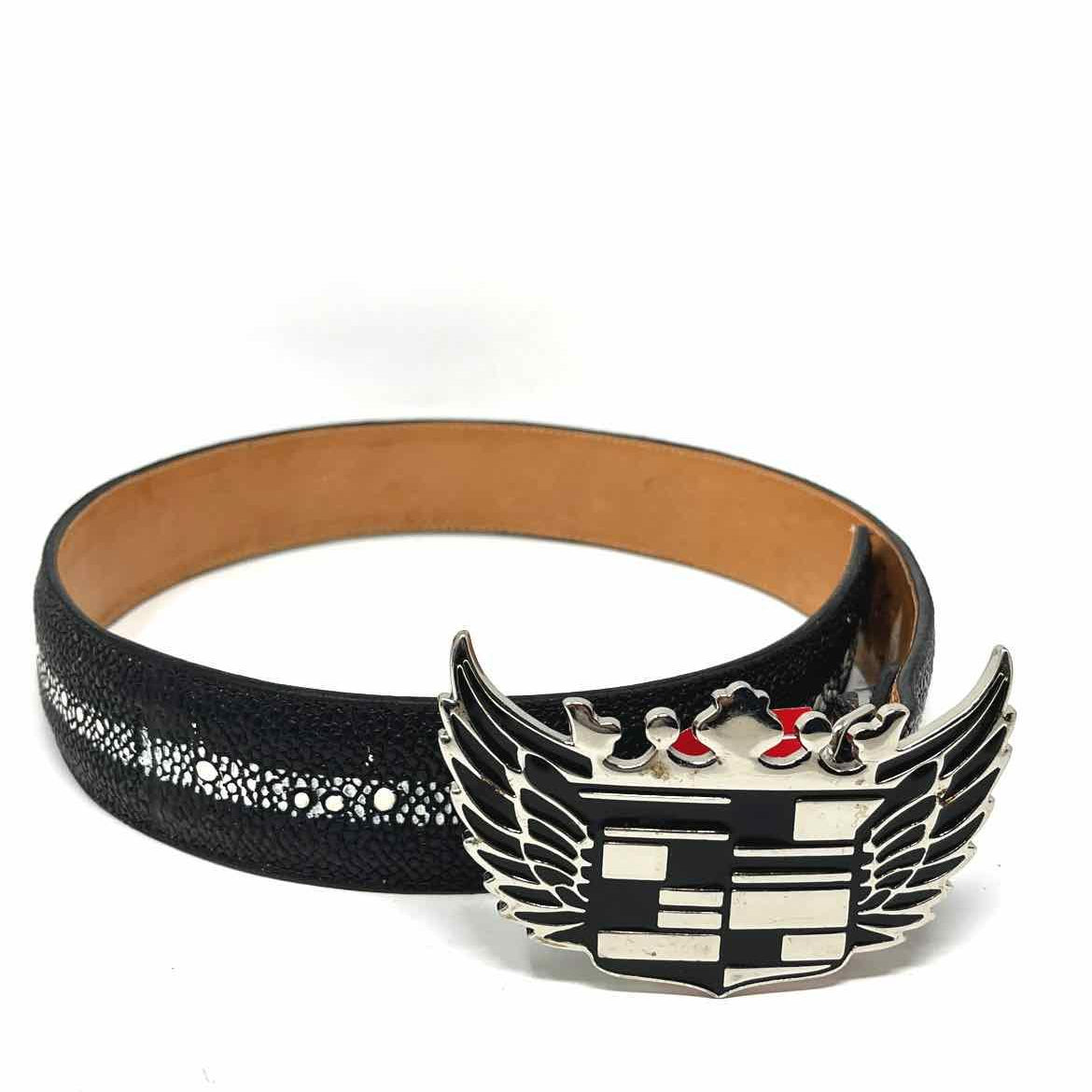 Reyme Black/White Pebbled Leather Belt - Article Consignment