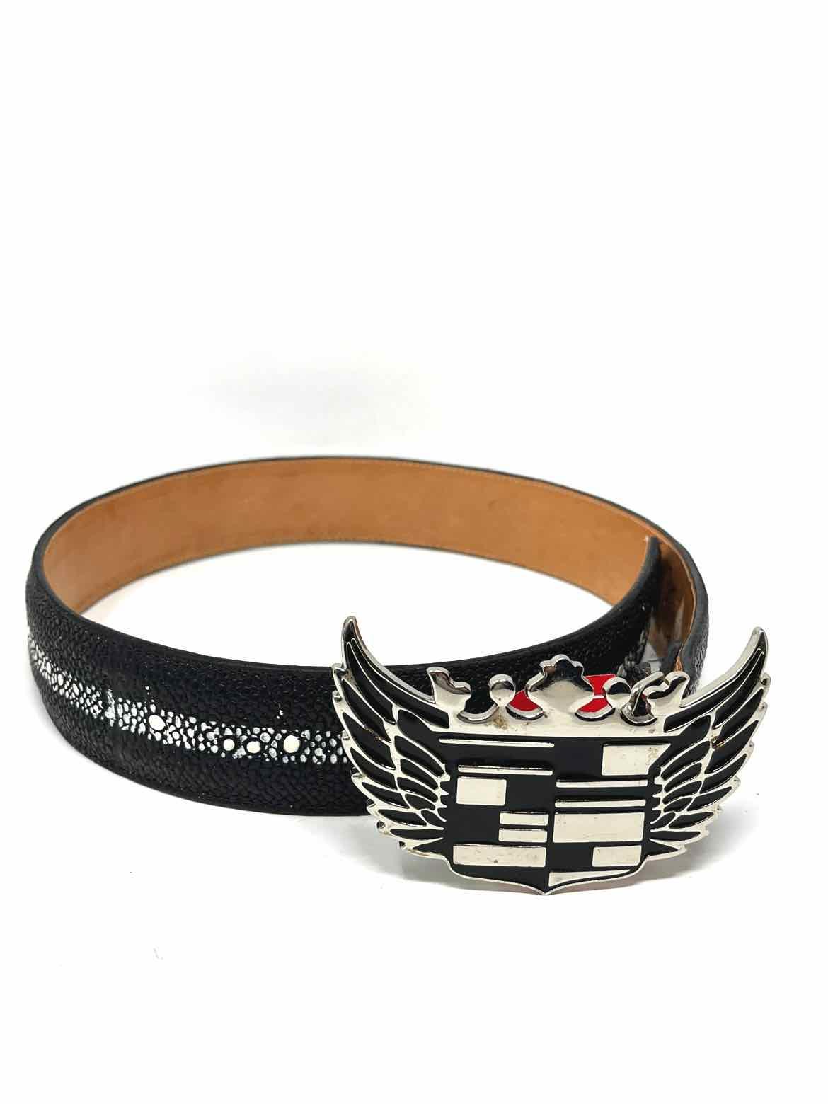 Reyme Black/White Pebbled Leather Belt - Article Consignment