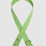Thomas and Lee Company Checkered Gift Idea Green White Guitar Strap