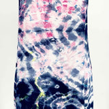 eight sixty Size M Blue/Pink V-Neck Polyester Tye Dye Dress - Article Consignment