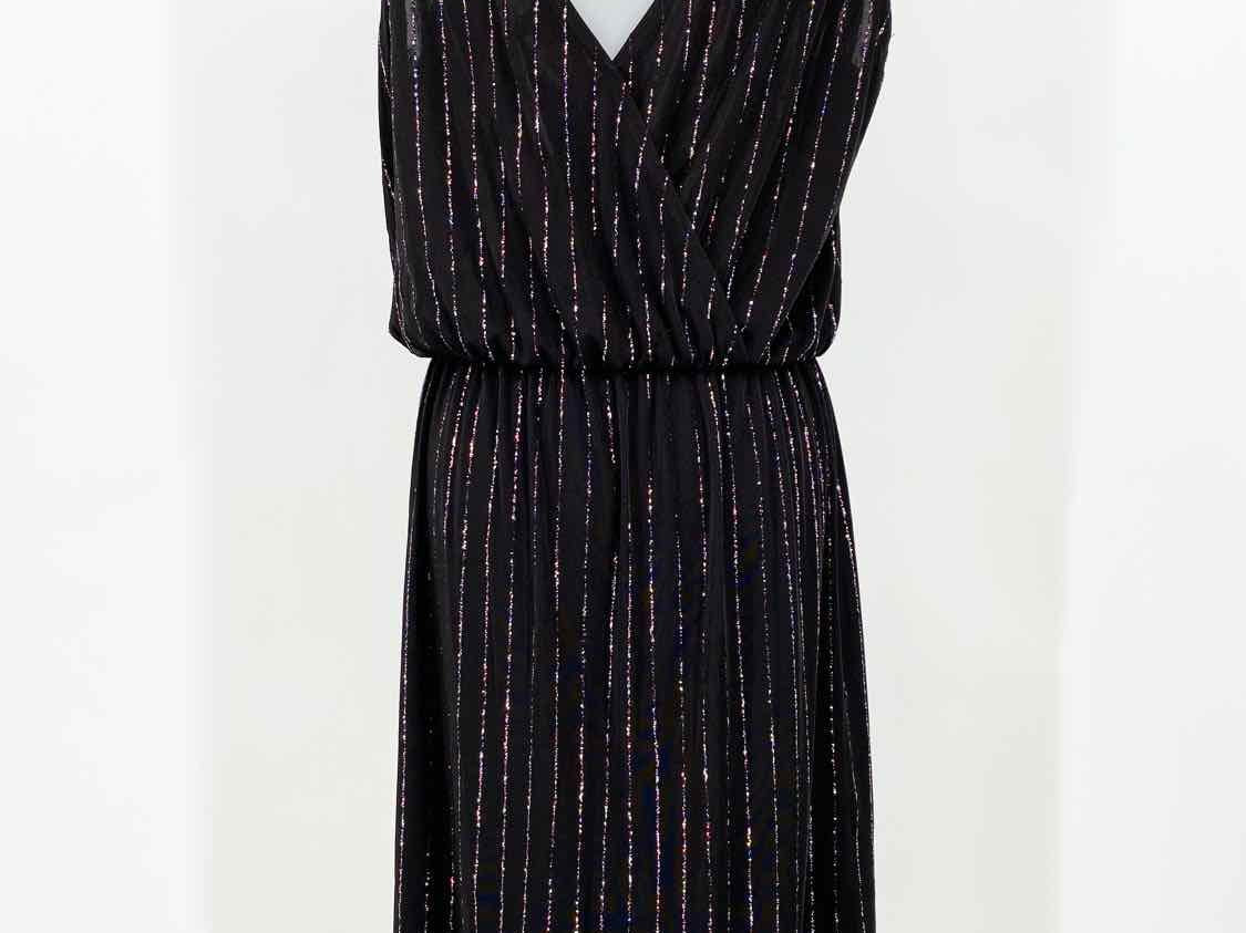 Marc Jacobs Women's Black Sleeveless Stripe midi Size M Dress - Article Consignment