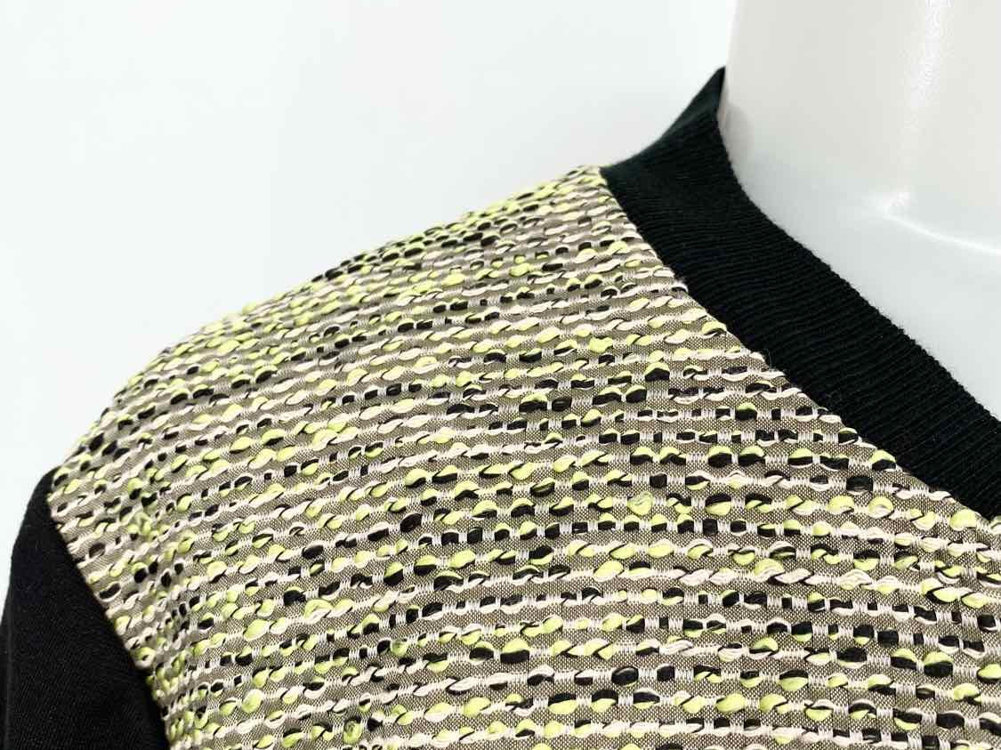 T Tahari Women's Green/Black Zip Tweed Business Casual Size 12 Jacket - Article Consignment