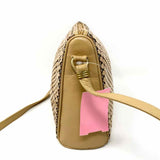 Whiting&Davis Leather Trim Camel Mesh Crossbody - Article Consignment