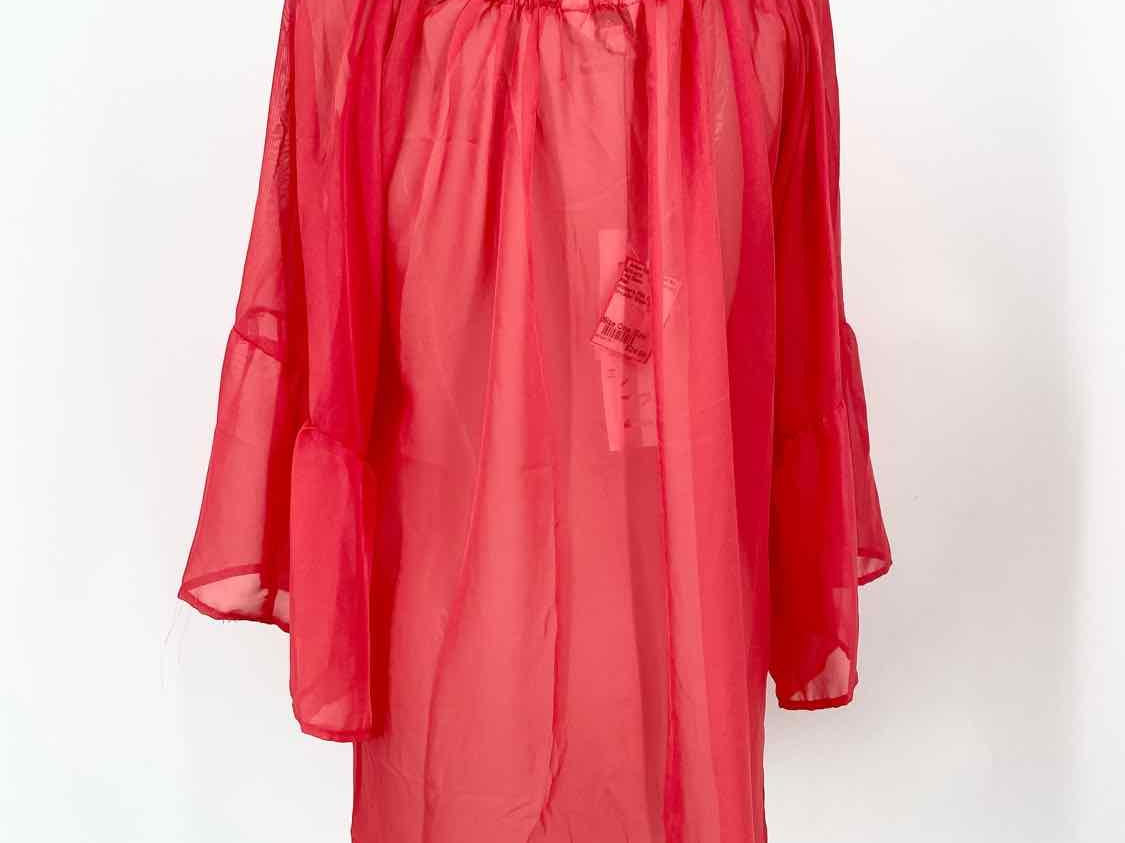 Elan Women's Pink Off The Shoulder Sheer Size One Size Long Sleeve - Article Consignment