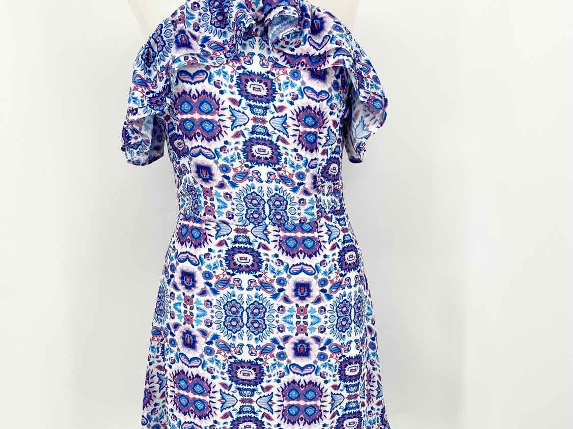 Aqua Women's Blue/Pink cold shoulder Print Size XS Dress - Article Consignment