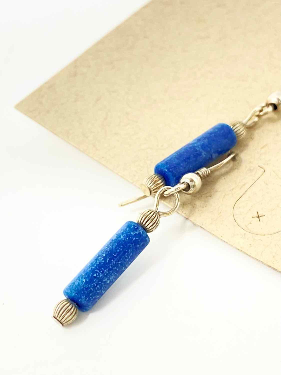.925 Silver/Blue Dangle Lapis Earrings - Article Consignment