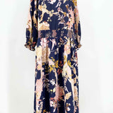 Terra & Sky Women's Blue Print Maxi Floral Size 2X Dress - Article Consignment