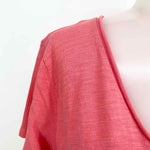 Eileen Fisher Women's Coral V-Neck T-shirt Lagenlook Size M Short Sleeve Top - Article Consignment