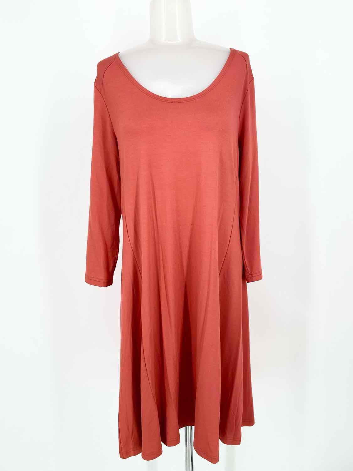Garnet Hill Women's Orange 3/4 Sleeve Jersey Size S Dress - Article Consignment