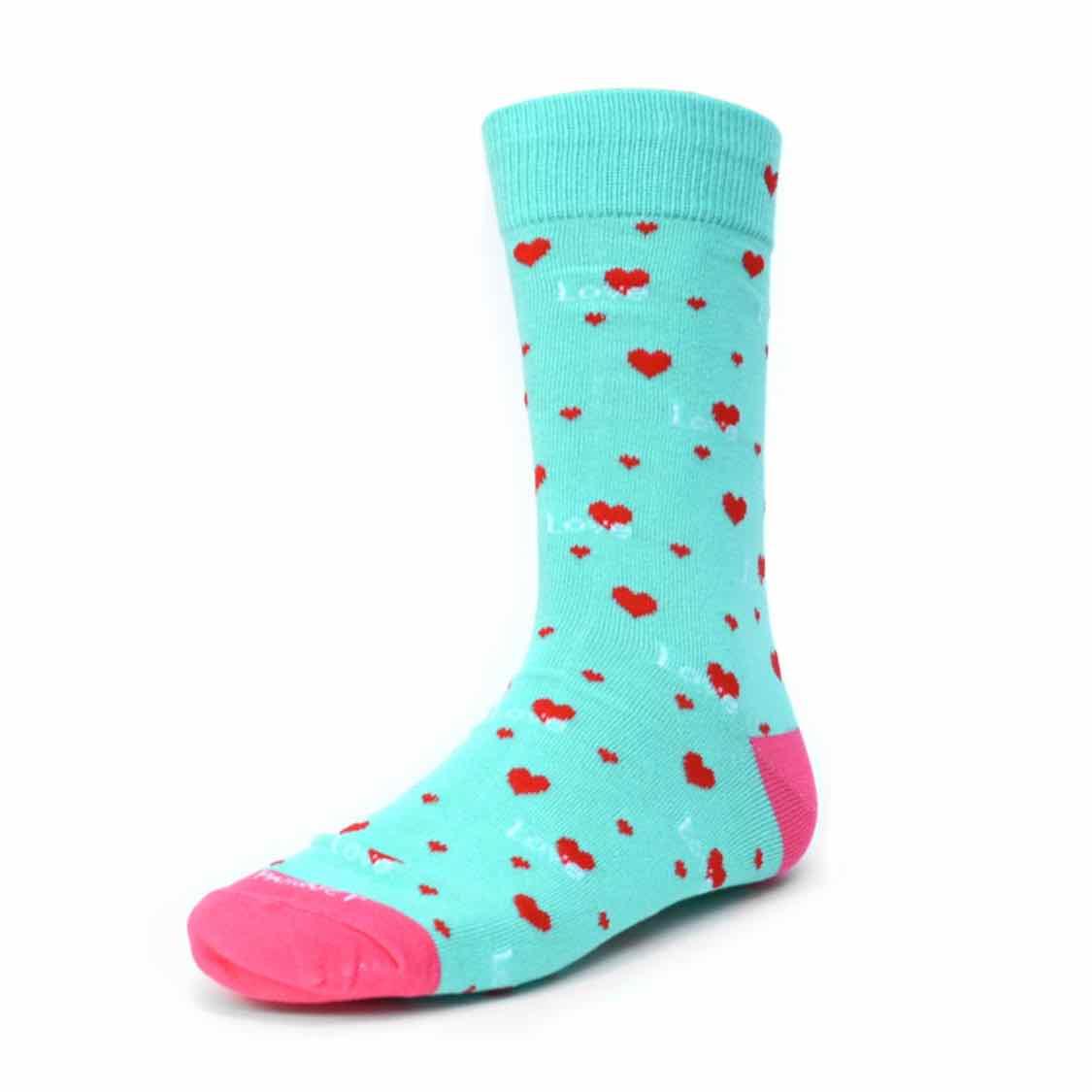 Parquet Men's Mint Hearts Shoe Size 6-12.5 Socks - Article Consignment