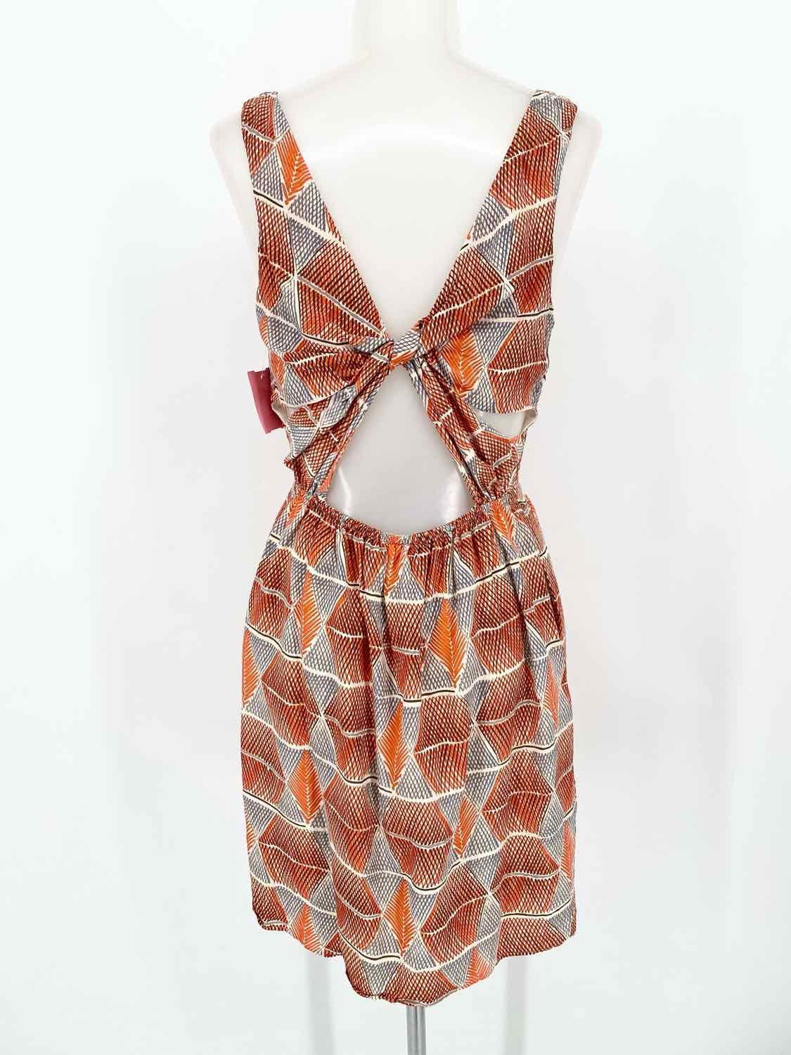 Broadway&Broome Women's Orange/gray Sleeveless Print Size 4 Dress - Article Consignment
