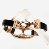 Italy Bronze Black/Rose Gold 8 in Cowhide Bracelet - Article Consignment