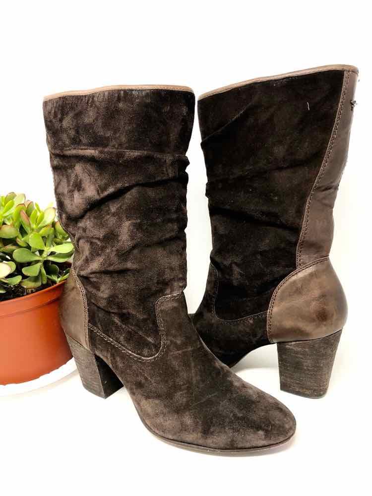 Trask Suede 8 Brown slouch Bootie - Article Consignment