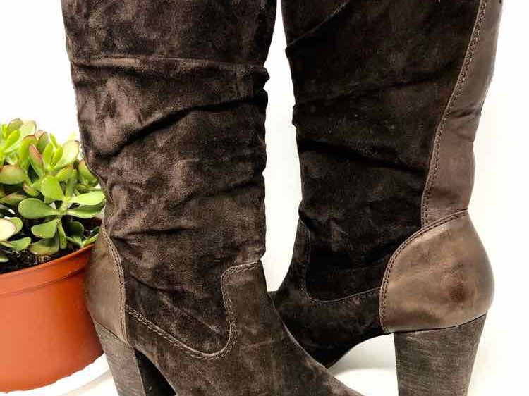 Trask Suede 8 Brown slouch Bootie - Article Consignment