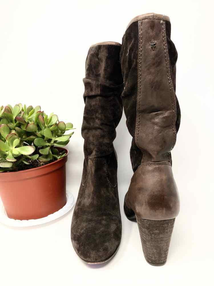 Trask Suede 8 Brown slouch Bootie - Article Consignment