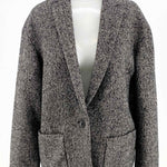GAP Black/Gray Wool Blend Herringbone Size M Blazer - Article Consignment
