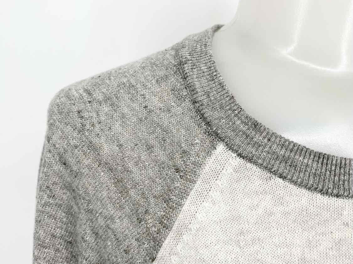 Vince Women's Gray Pullover Linen Blend Contrast Size L Sweater - Article Consignment