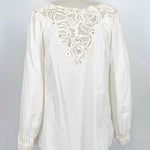 Rebecca Taylor Women's White Embroidered Size 10 Long Sleeve - Article Consignment