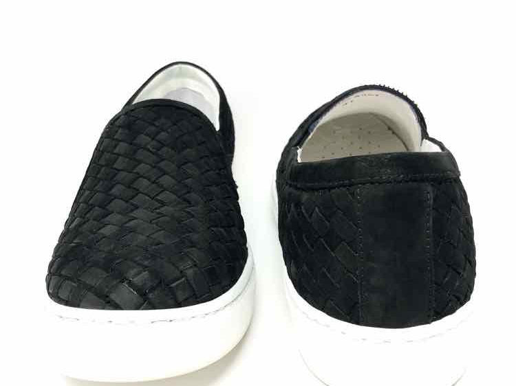 M. Gemi Black Slip-On woven Leather Shoe Size 41/11 Sneakers - Article Consignment