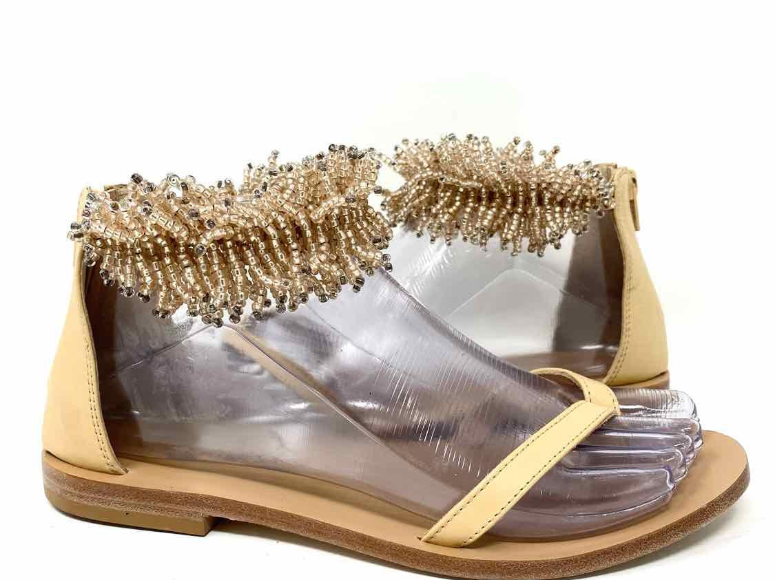 ULLA JOHNSON Women's Beige Beaded Spring Size 36/5.5 Sandals - Article Consignment