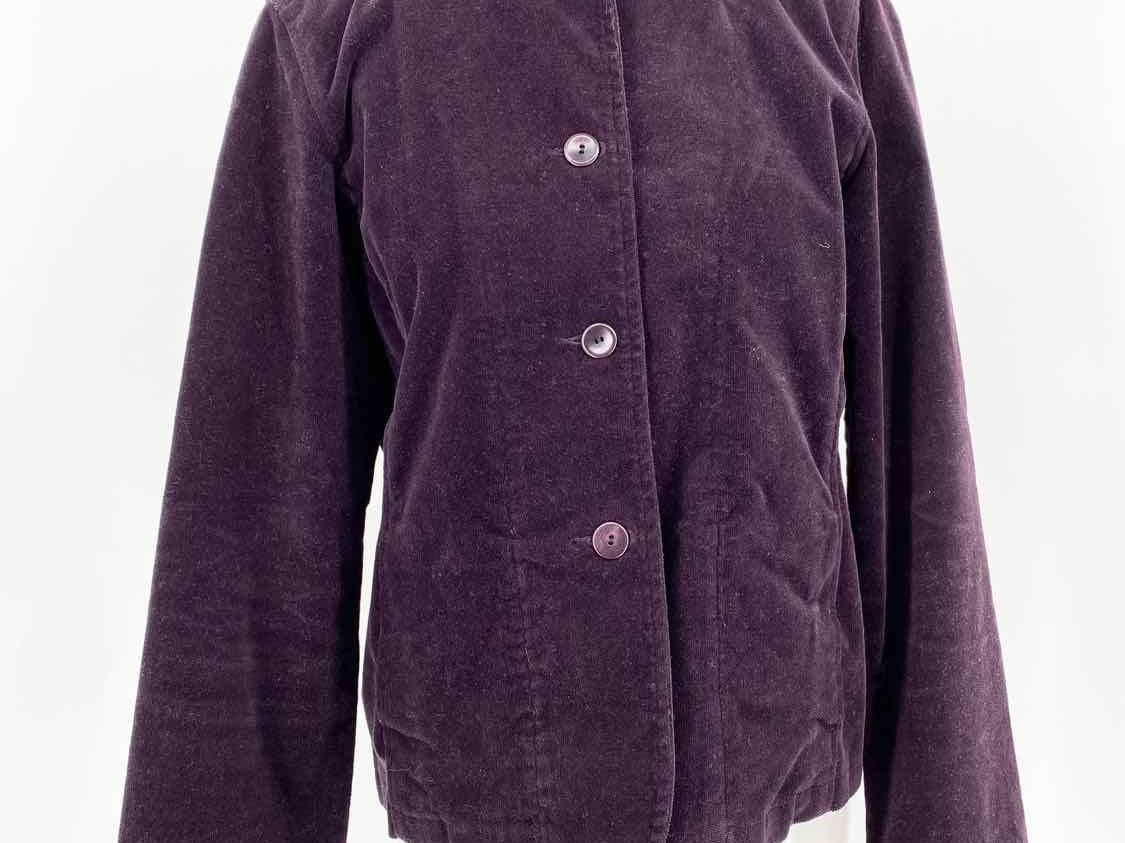 Eileen Fisher Women's Purple Button Up Velvet Size XS Jacket - Article Consignment