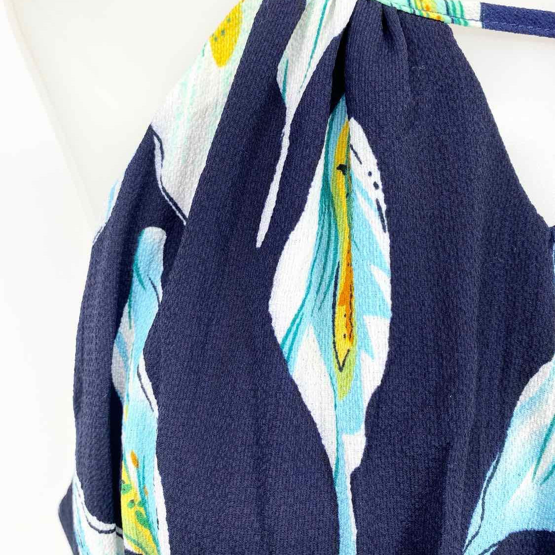 LUXMI Women's Navy/Pink Racerback Floral Size L Dress - Article Consignment