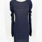 Juicy Couture Women's Navy/Black Long Sleeve Jersey Stripe Size M Dress - Article Consignment