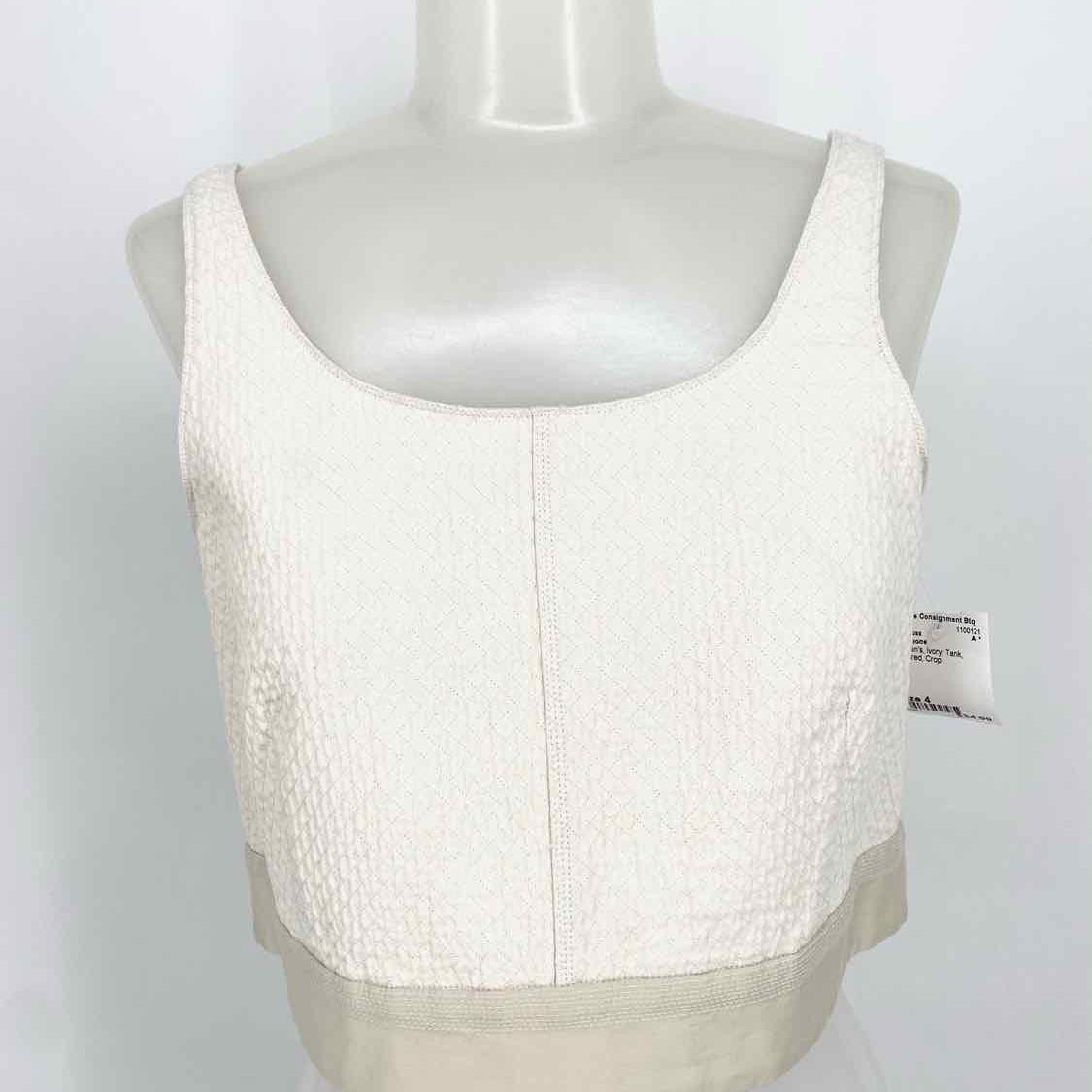 rag & bone Women's Ivory Tank Textured Crop Size 4 Sleeveless - Article Consignment