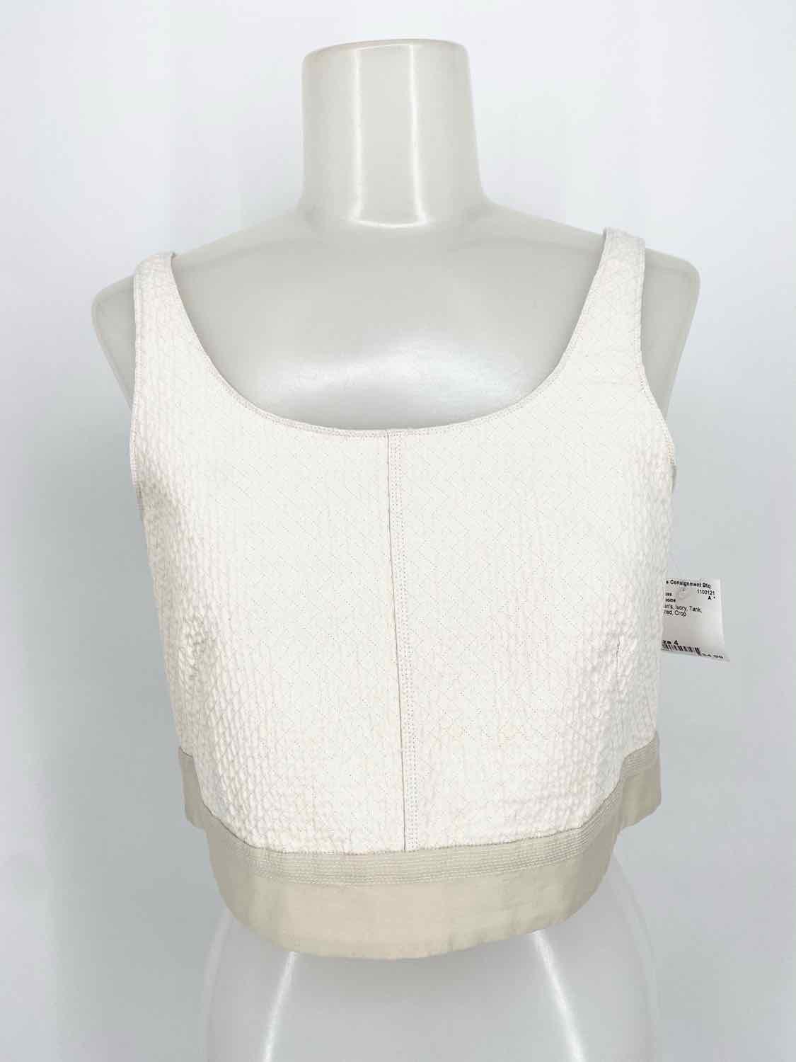 rag & bone Women's Ivory Tank Textured Crop Size 4 Sleeveless - Article Consignment