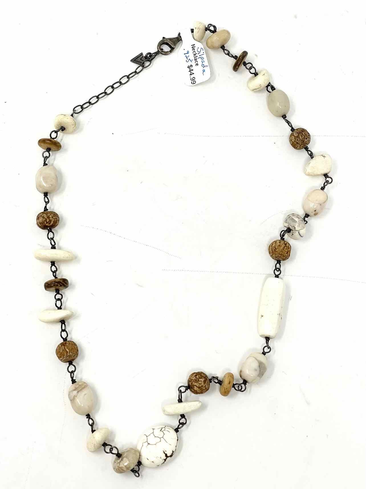 Silpada .925 Brown/White Stone Necklace - Article Consignment