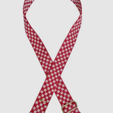 Thomas and Lee Company Checkered Gift Idea Correa para guitarra roja y blanca